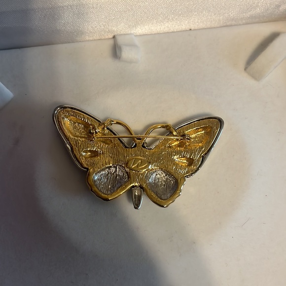 Vintage Gold and Silver Butterfly Brooch by Liz Claiborne - Picture 4 of 6